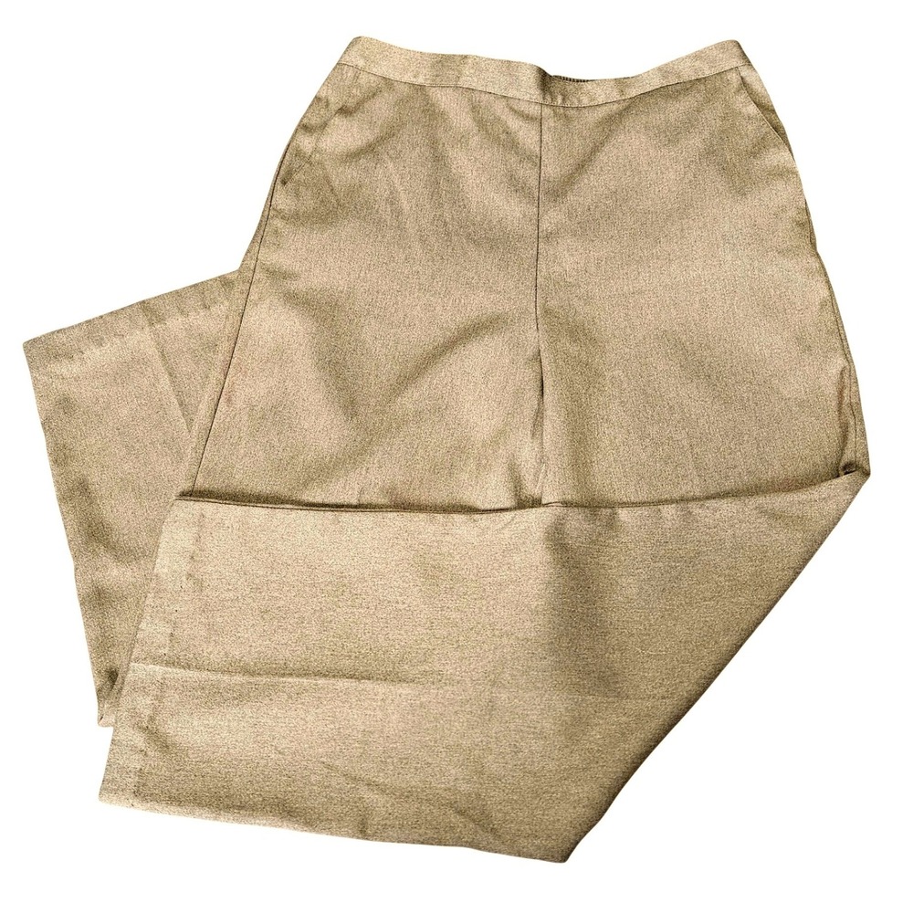 Vintage Alfred Dunner Brown Pull On Pants 12 High Rise Straight Leg Academia